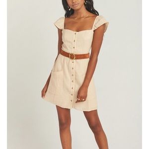 Mumu tan linen dress